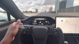 2021 Tesla Model S driving with Autopilot