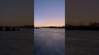 Ice fishing sunset #fishing #fish #sunset #ice fishing