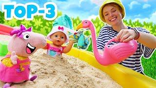 Puppen Spiele für Kinder. Peppa, Irene und Baby Born. TOP 3 Puppen Videos