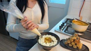 [VLOG] Korean homemade winter snacks ️ | Bungeoppang and Hotteok | Buldak Creamy Curry Udon