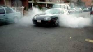 Toyota Supra Burnout with awesome exhaust sound