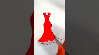Beautiful Dress  Coloring #dress #youtube  #art #coloring #drawing #shorts #trending