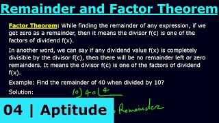 Remainder and Factor Theorem