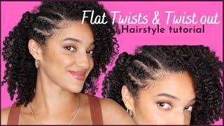 FLAT TWISTS INTO BANTU KNOT & TWIST OUT TUTORIAL | AbbieCurls | Natural Hair