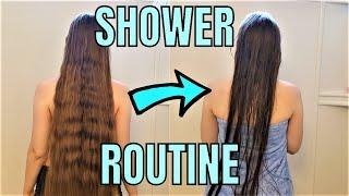 My LONG HAIR Washing & Brushing Shower Routine | Healthy Tips, Tricks, Advice, How to!