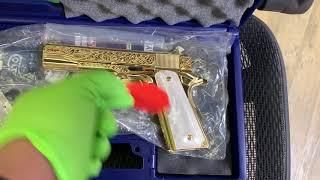 COLT 1911 Government Flower & Leaf Design, 24K Gold