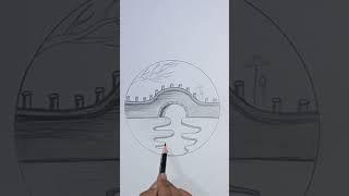 How to Draw a Girl Crossing a Bridge #trending #art #easydrawing #ytshort