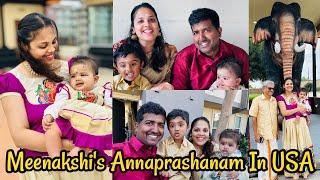 Meenakshi's Annaprashanam In USA/அமெரிக்காவில் குருவாயூரப்பன்  கோவில்/ #OneDayTrip #Tamil Vlog