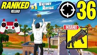 36 Elimination Solos "Ranked RELOAD” Gameplay Wins (Fortnite Chapter 6 PS4 Controller)