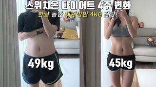 (Diet Vlog) Switch-On Diet Week 4! 49KG → 45KG, Total 4KG Weight Loss, Diet Meal Plan)