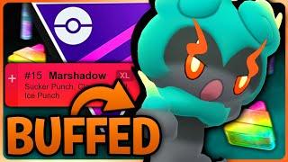 Top Safe Swap? *LEVEL 50* BUFFED Sucker Punch Marshadow got a huge Buff for the Master League | GBL