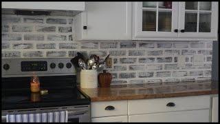 Faux Brick Kitchen Backsplash