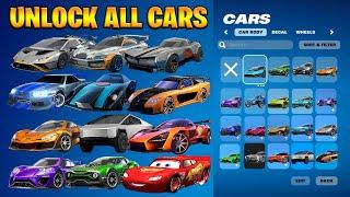 How To Get ALL Rocket League Cars FREE In Fortnite (Unlocked Lightning McQueen, Bugatti, Bumblebee)