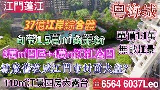 江門｜蓬江中心粤海城，110㎡江景四房帶6米7大露台！千億國企打造江門市封面大盤，自帶37億江岸綜合體！醫療+教育配套齊全！單價僅1.1萬享市中心江景房！灣區樓宇｜江門置業｜江景房｜灣區Vlog探房