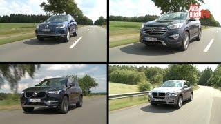 SUV-Vergleich: Volvo XC90 vs. BMW X5, VW Touareg, Hyundai Grand Santa Fe