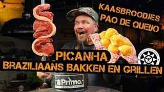 Picanha met braziliaanse kaasbroodjes in de bbq kamado pao de queijo