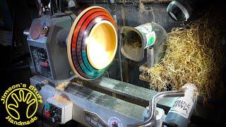 Woodturning the Rainbow Bowl