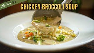 Creamy Chicken Soup with Broccoli and Cheese