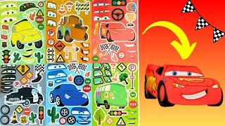 Disney Pixar CARS Movie! DIY Make a Face Stickers Activity with Lightning McQueen #lightningmcqueen