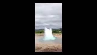 Geyser in Iceland Erupting #hwdsouth #iceland #geyser