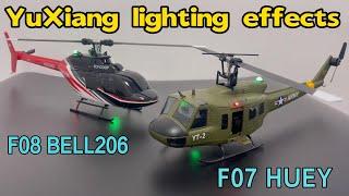  Appearance and Lighting Effects Showcase - YuXiang F08 Bell206 Jet Ranger & YuXiang F07 UH-1D 