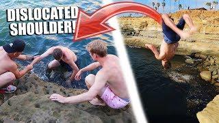 TERRIBLE CLIFFDIVING FAIL! *DISLOCATED SHOULDER*