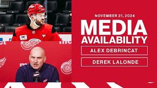 Alex DeBrincat and Derek Lalonde Morning Skate Media Availability | Nov. 21, 2024