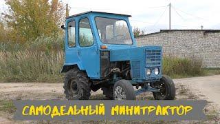 Homemade MINITRACTOR with ZID 4.5 engine. Review and test drive