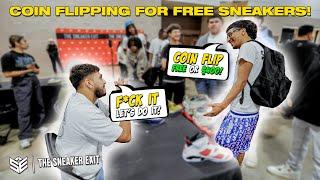 CASHING OUT $10,000 IN 1 HOUR @ SNEAKER EXIT DALLAS!! | COIN FLIPPING FOR FREE SNEAKERS