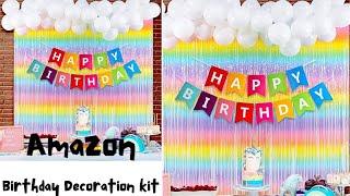 Birthday Decoration Ideas At Home, Amazon Easy & Under Budget Unicorn Birthday Party Decorations kit