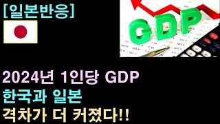 [일본반응] 2024년 1인당 GDP, 한국이 일본보다 훨씬 높아졌다.