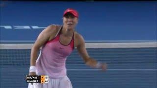 Lucie Hradecka cops a smash in the shoulder during doubles final | Australian Open 2016