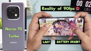 Realme Narzo 70 Turbo BGMI Test - 90 FPS | Battery & Heating Test