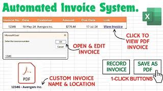 Excel VBA : Managing Invoices - Save as PDF, Open, Edit, and Overwrite Invoice Data Dynamically