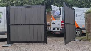 Bespoke Composite Automated Gates, Charcoal Grey, Black