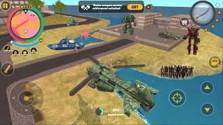 Rope Hero 3 - (Shark Helicopter Attack Army Base) Helicopter Hovers Over Base - Android Gameplay HD