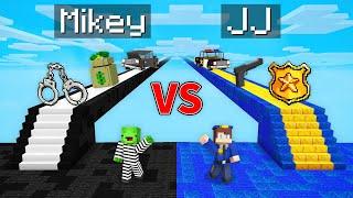 Mikey CRIMINAL vs JJ POLICE Bridge Survival Battle in Minecraft (Maizen)