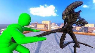 ALIEN vs Ragdoll Army - Overgrowth Mods Gameplay