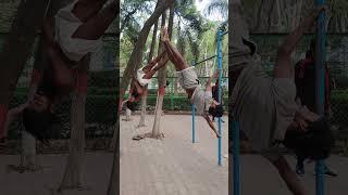 Mera or aacharya ji ka human flag #amanrncvlogs #workoutmotivation #humanflag #streetworkout