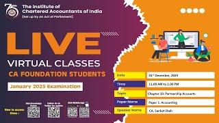 Foundation Paper 1: Accounting | Topic: Chapter 10: Partnership Accounts | Session 1 | 01 Dec, 2024