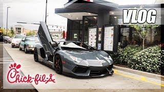 I Take the Lamborghini Aventador Through Chick-Fil-A Drive Thru!