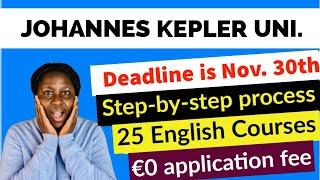 Free Application to Study in Austria | English-taught programs at Johannes Kepler University Linz