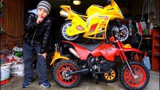 Funny Video For Children Baby Ride on Dirt Cross Bike Power Wheel Pocket Bike Magic Hide and Seek