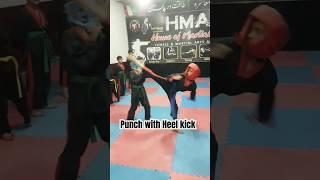 Punch with Heel kick #fightingsport #martialarts #taekwondo #karate #bredanfou #shorts #selfdefense