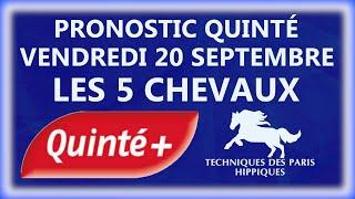 PRONOSTIC QUINTÉ+ DU VENDREDI 20 SEPTEMBRE 2024 | PRIX ELSA | ATTELE | R1C4 | PARIS-VINCENNES