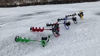 5 Ice Auger Challenge - Ion, Eskimo Propane, Rapala, and 2 Jiffy Augers Head to Head