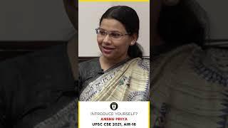 IAS Mock Interview | Anshu Priya AIR 16 UPSC CSE 2021