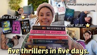 i read only thrillers for a week.. and i regret everything | nonspoiler reading vlog 🫣