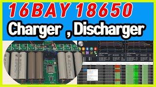 16Bay 18650 Charger Discharger /  megacellmonitor / 18650 16개 충전 방전 / 진반장