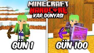 Minecraft Hardcore'da KAR Dünyasında 100 Gün Hayatta Kalmak...